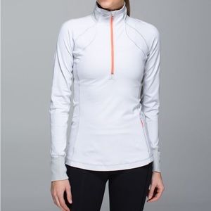 Lululemon Race With Grace 1/2 Zip - Wee Stripe White Silver Spoon - Size 6